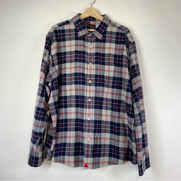 UNTUCKit Campeneta Plaid Long Sleeve Button Down Shirt  Size XXXL Navy Blue Gray - Picture 1 of 14